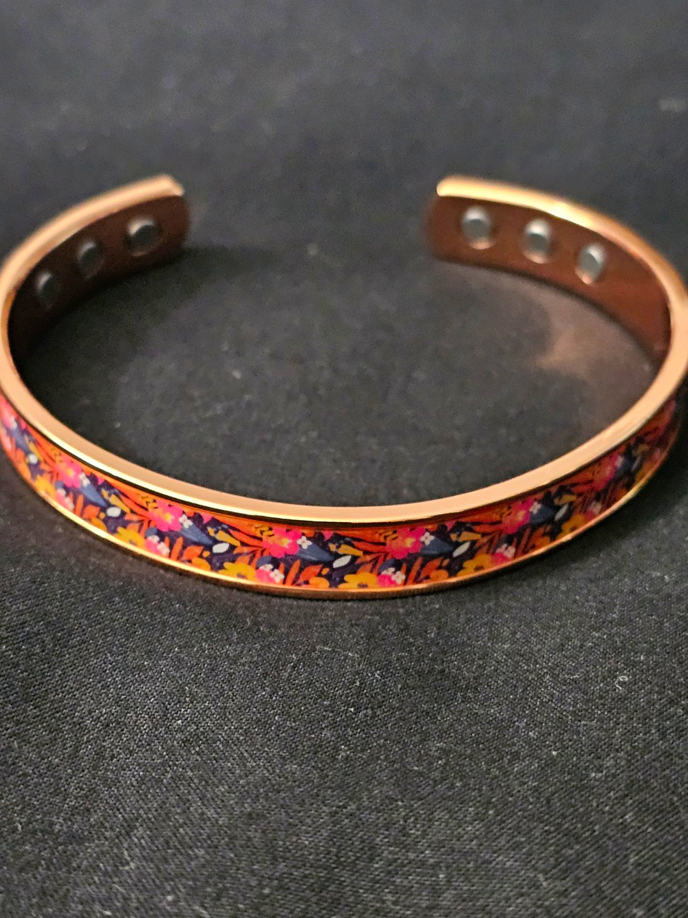 100% Copper Magnetic Bangle adjustable Bracelet with stylish design print